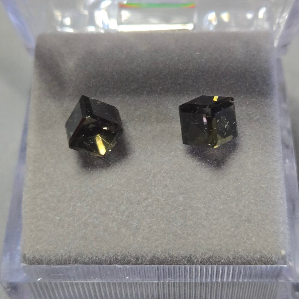 Austrian Crystal Smoky Grey Geometric Stud Earrings Surgical Steel Posts